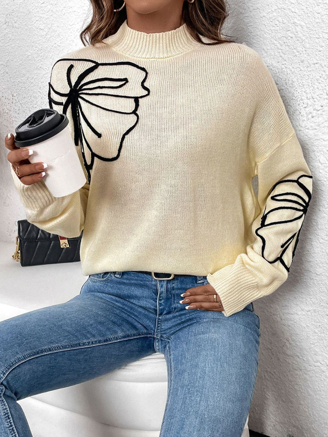 Stilla | Pullover Perfee med lange ærmer, ståkrave og dybe skuldre