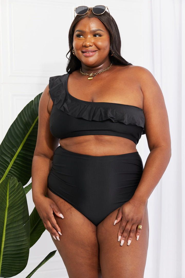 Stilla | West Swim Seaside Romance Ruffle One-shoulder Bikini I Sort