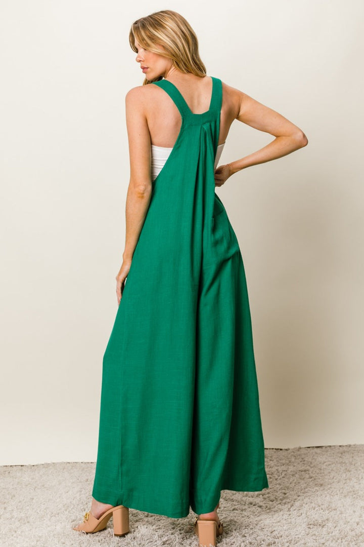 Stilla | Texture Uden Ærmer Bred Ben Jumpsuit