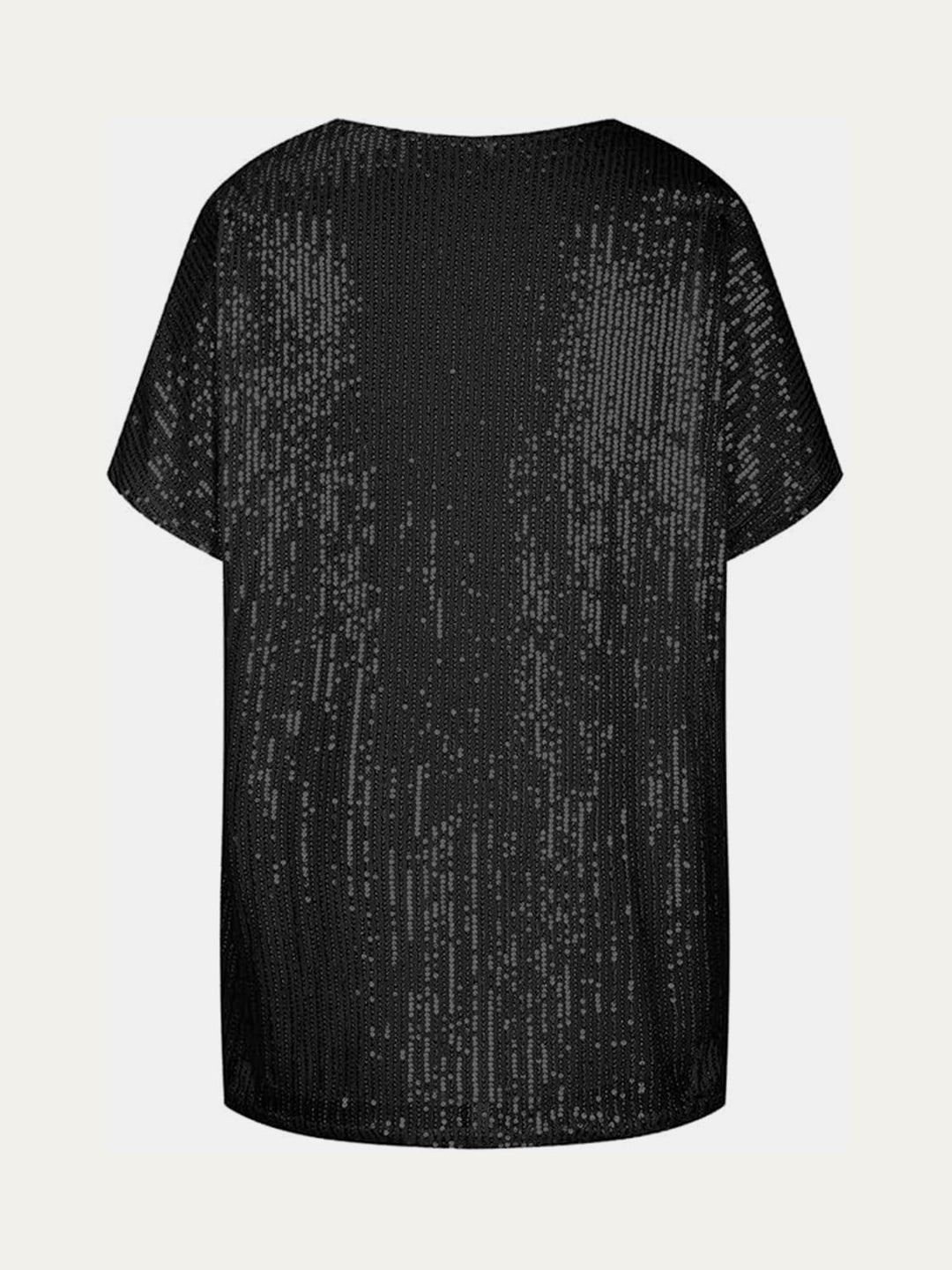 Stilla | Plus Size Paillet V-Hals Kortærmet Top