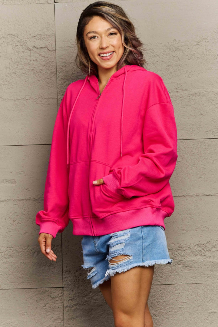 Stilla | Plus Size Zip Up Langærmet Hættetrøje