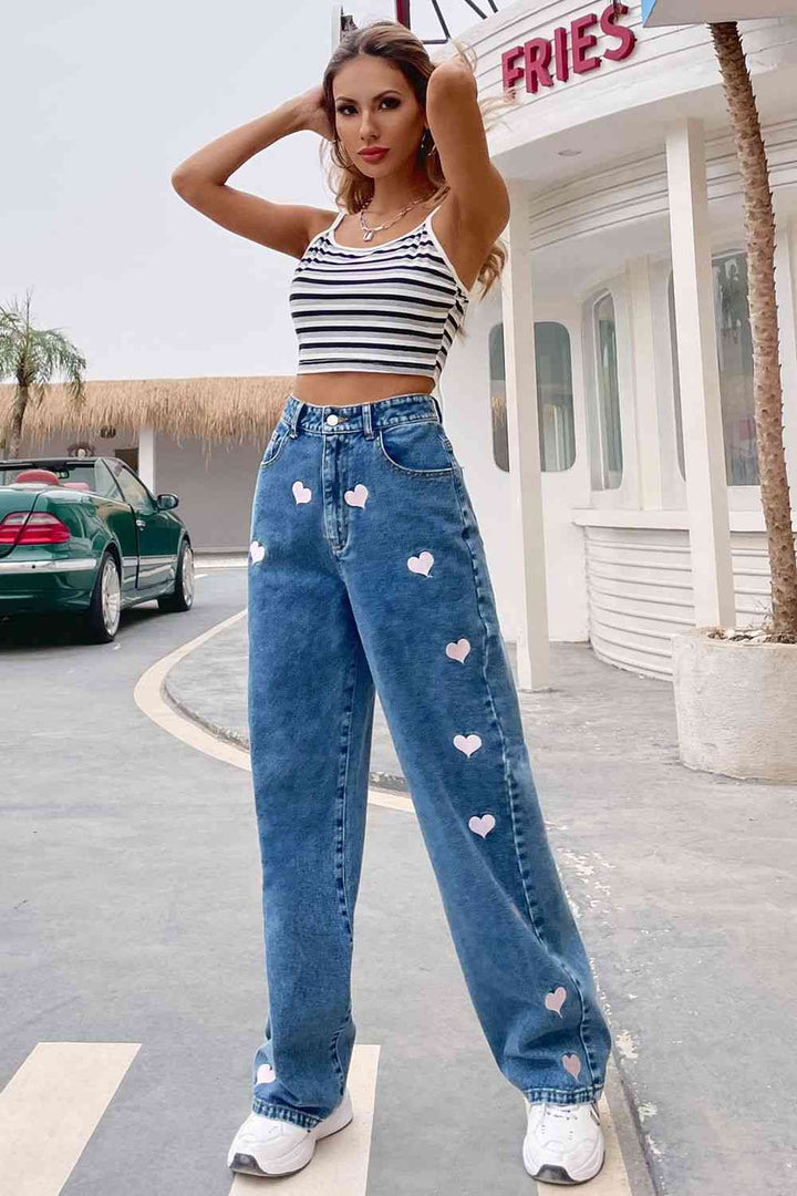 Stilla | Print Knapje Jeans