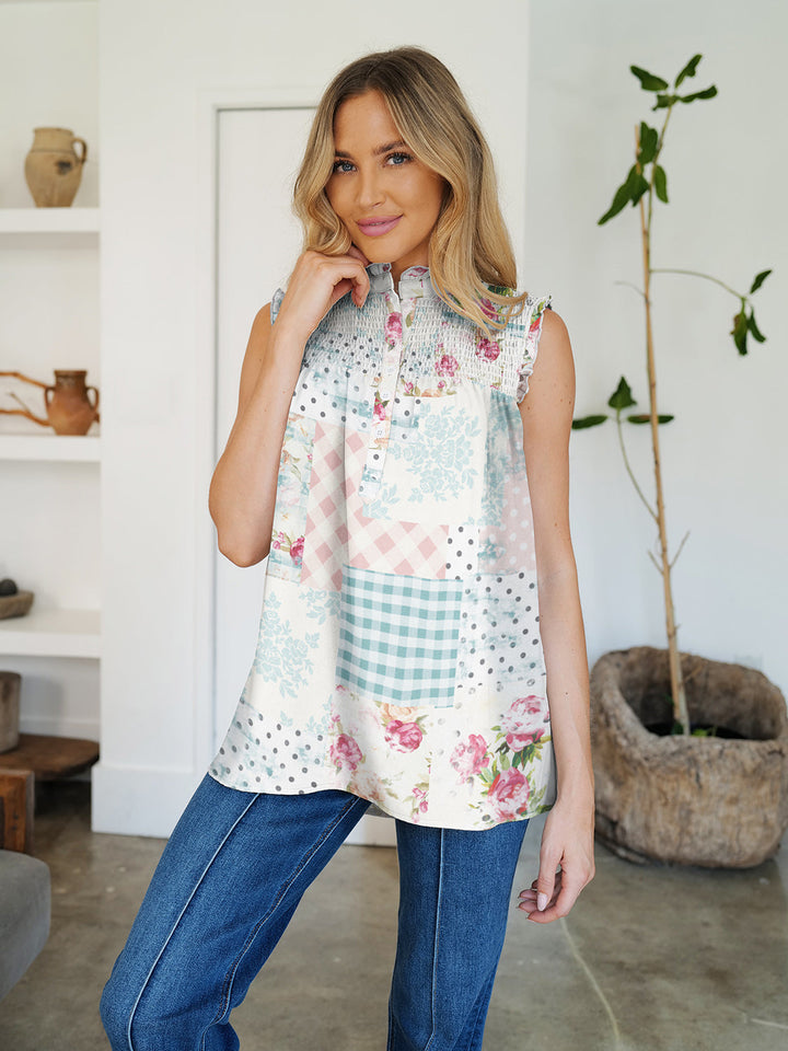 Stilla | Printet Mock Neck Top