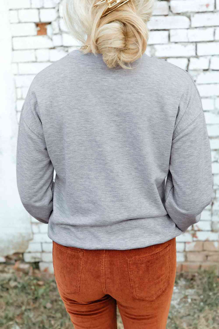 Stilla | Droppet Skulder Rund Hals Sweatshirt