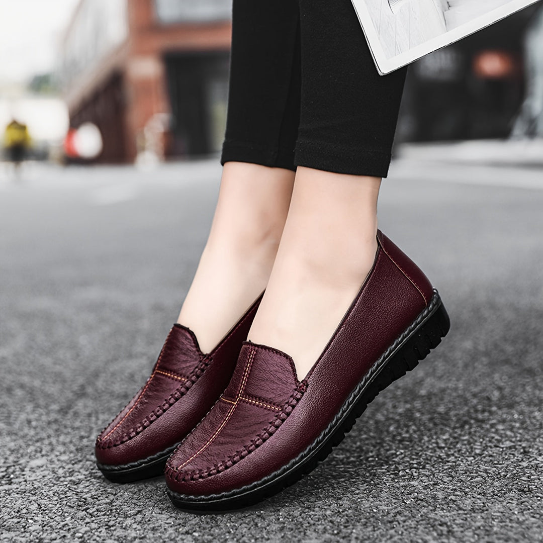 Stilla | Dame Slip on Loafers, Blød Sål, Skridsikre Flade Sko