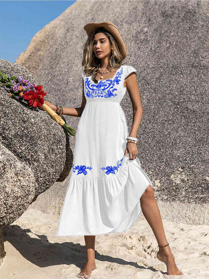 Stilla | Square Neck Ruffle Hem Dress
