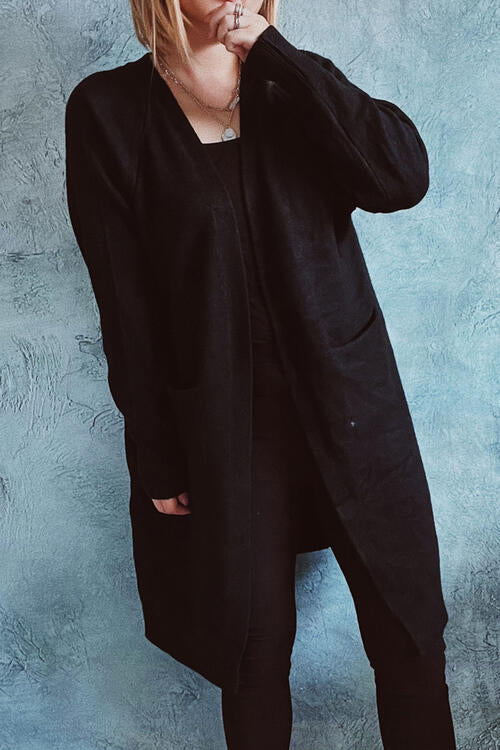 Stilla | Front Longline Cardigan Med Lommer