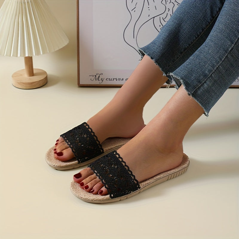 Stilla | Sommersandaler Til Kvinder Åndbare Hørflip Flops Med Blonde, Skridsikre Og Komfortable