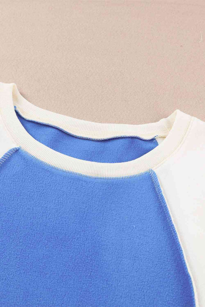 Stilla | Hals Nedsat Skulder Farveblok Sweatshirt