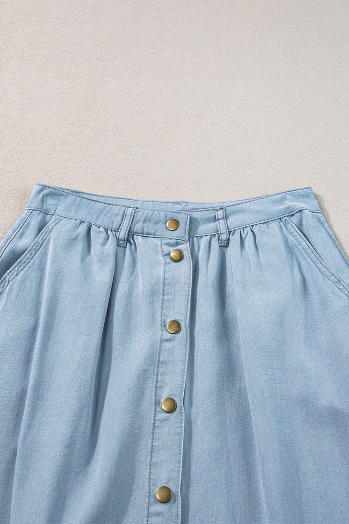 Stilla | Down Høj Talje Denim Skirt