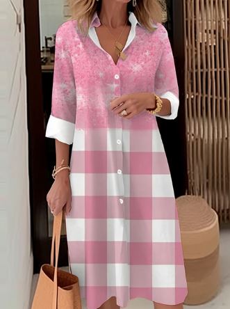 Stilla | Sofistikeret Elegante Satin Skjorte Kjole