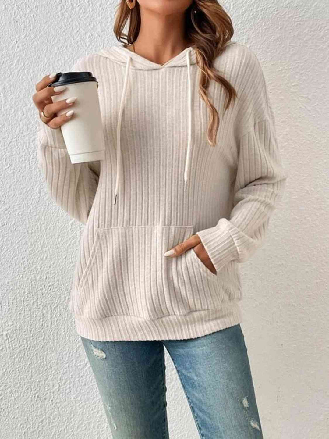 Stilla | Droppe Skulder Snøre Hoodie