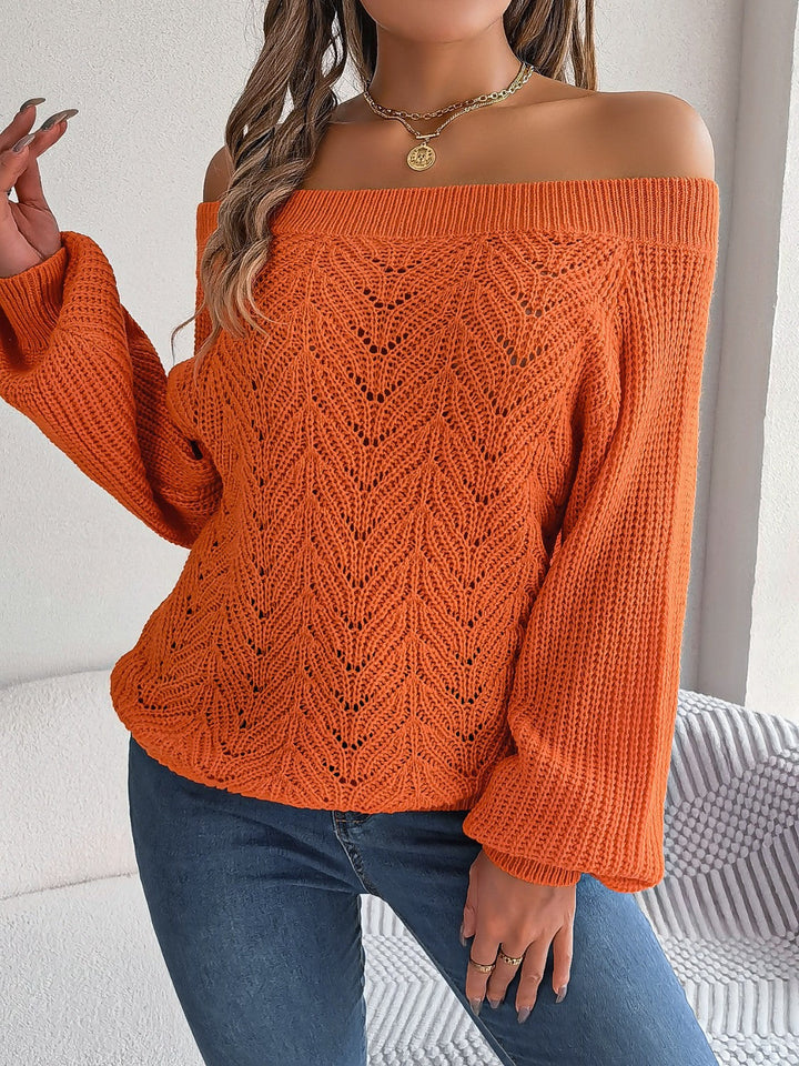 Stilla | Off-Shoulder Lange Ærme Sweatshirt