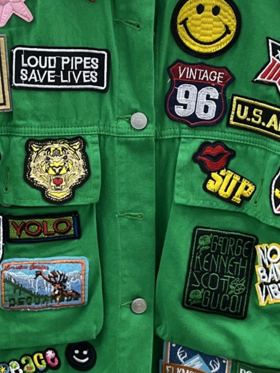 Stilla | Patch Knap-op Langærmet Denim Jakke