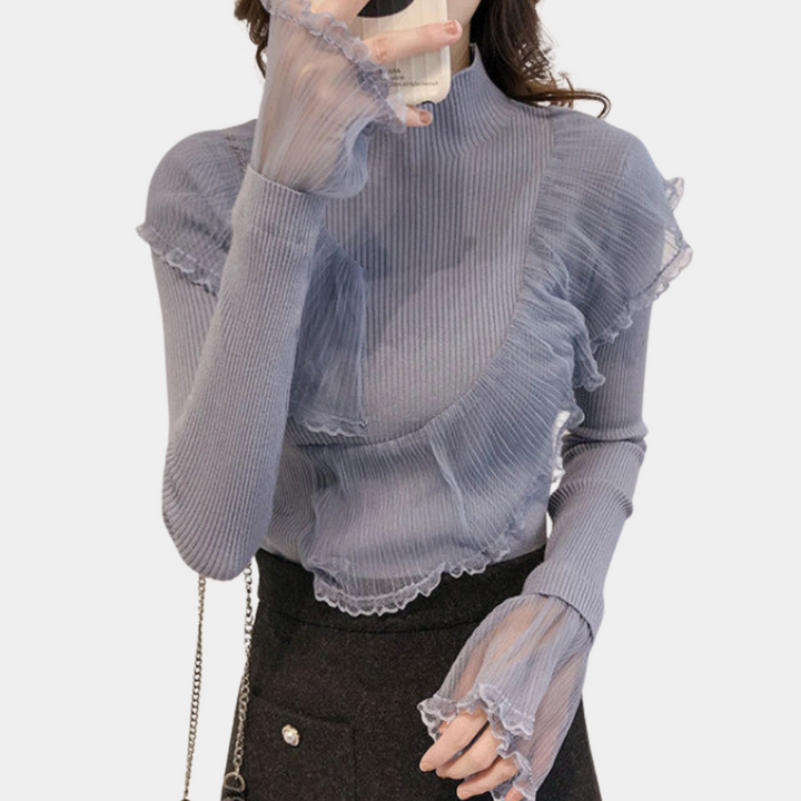 Stilla | Blonde Volang Sweater til Kvinder
