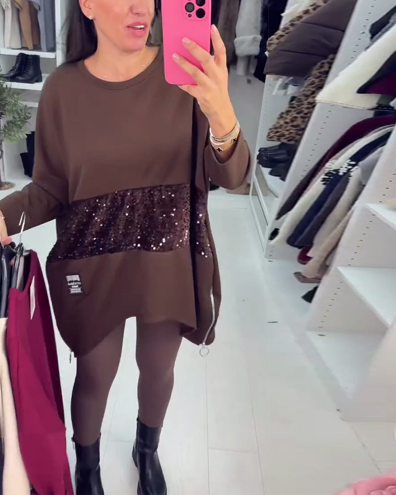 Stilla | Størrelse Sweatshirt med pailletter