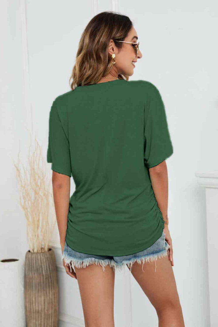 Stilla | Hals Side Rynket T-shirt