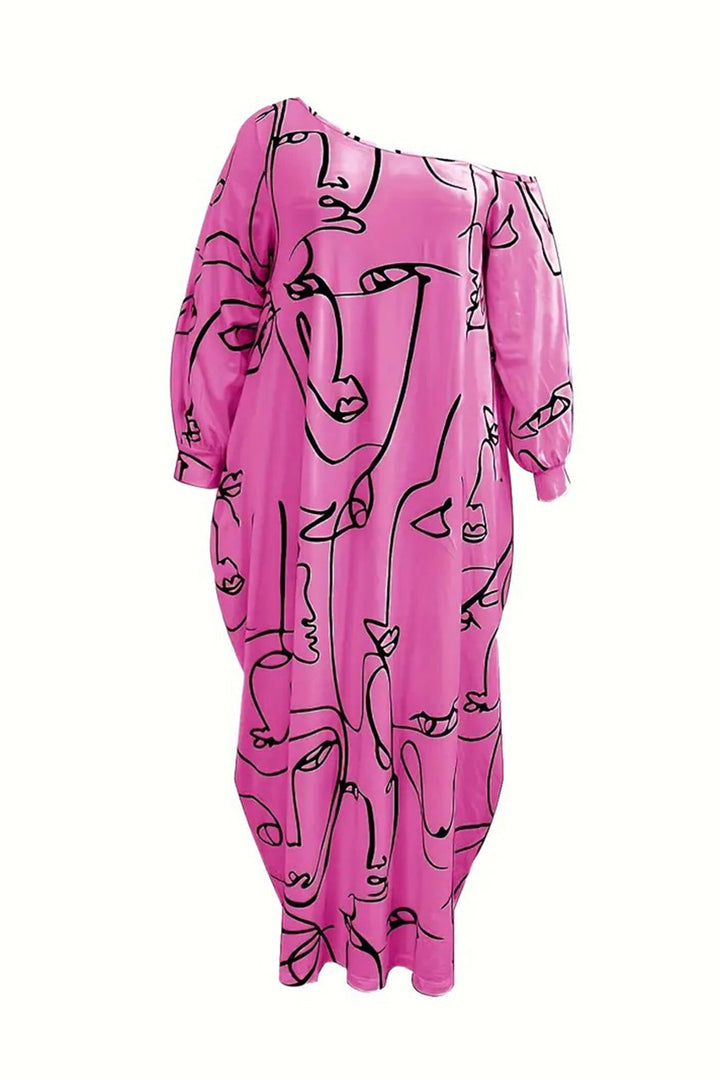Stilla | Single Shoulder Lantern Sleeve Maxi Dress