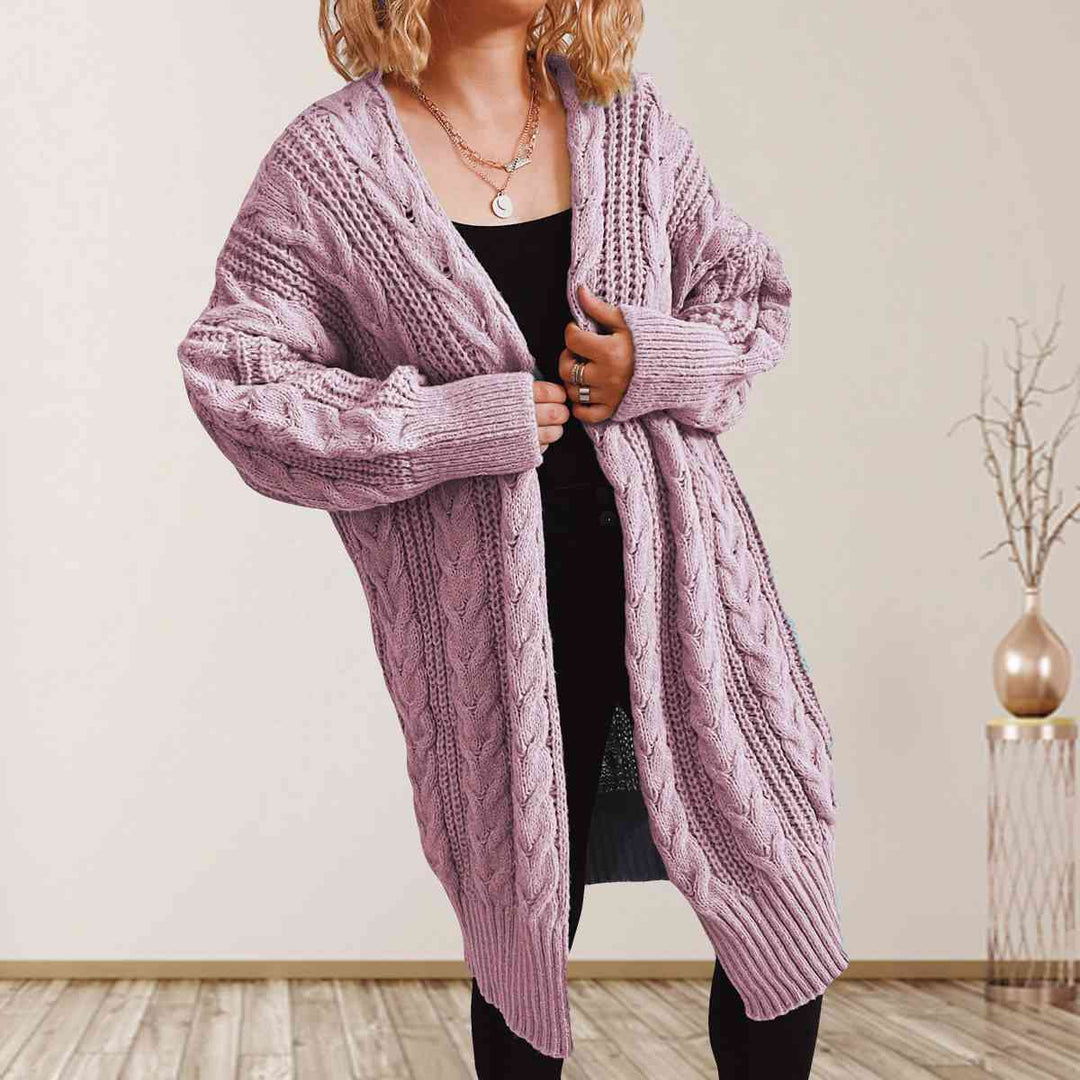 Stilla | Strik Åben Front Nedsat Skulder Cardigan