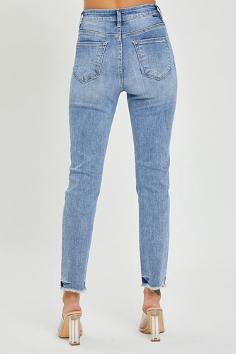 Stilla | Fuldt Størrelse Høj Talje Frayed Hem Skinny Jeans