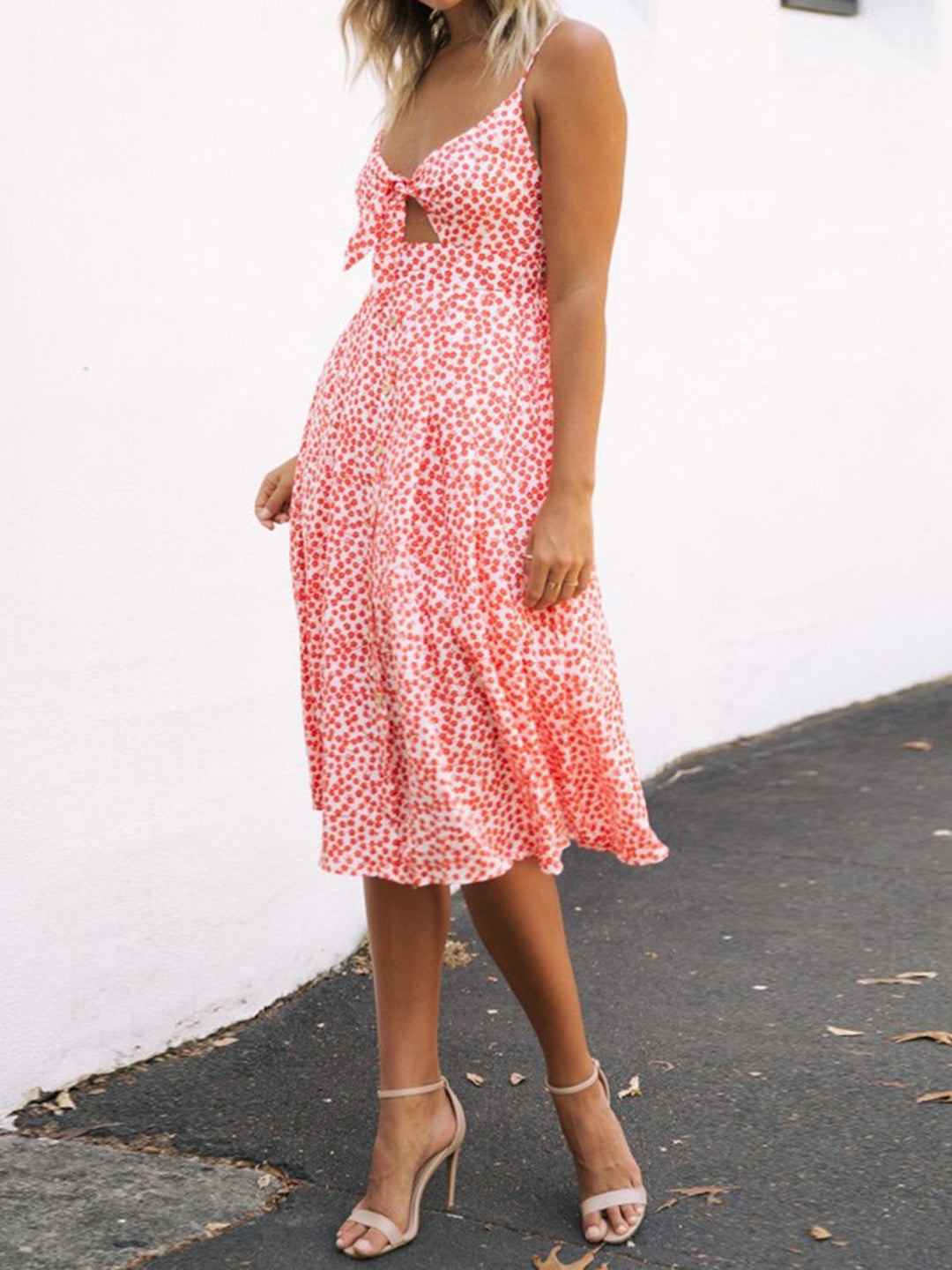 Stilla | Smocked Sweetheart Neck Cami Kjole