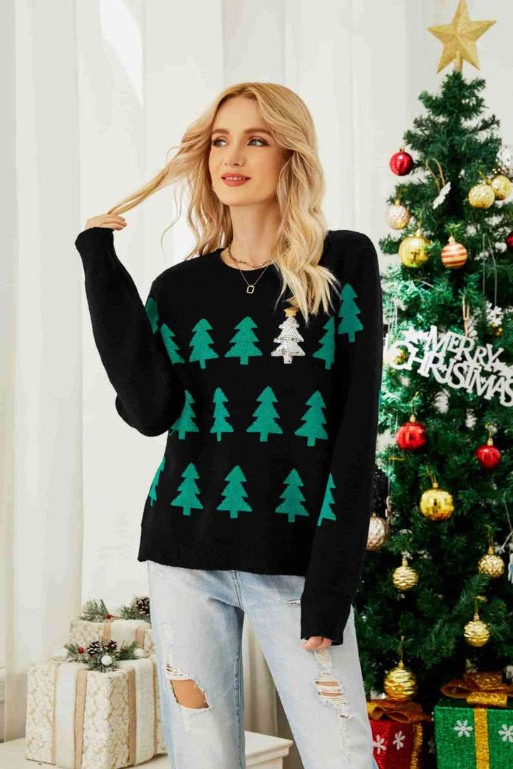 Stilla | Tree Rund Hals Ribbet Trim Sweater
