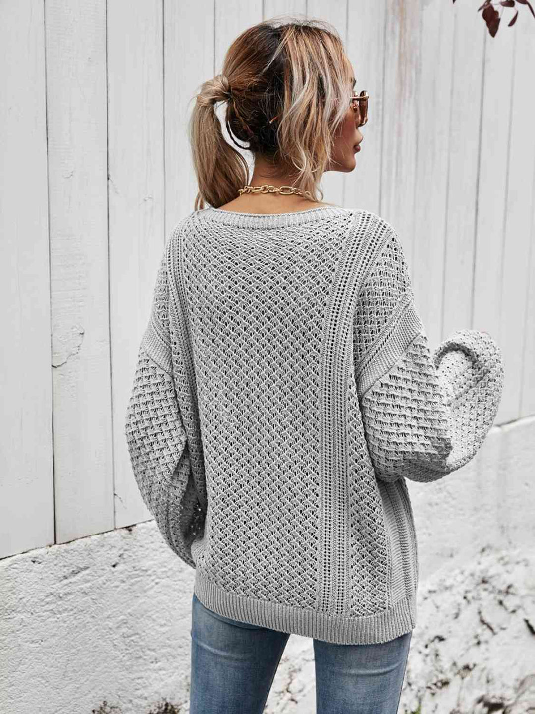 Stilla | Nakke Droppet Skulder Sweater