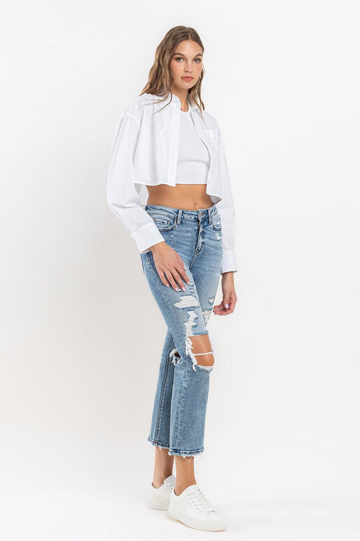 Stilla | Fuldt størrelse Høj talje Slim Straight Jeans