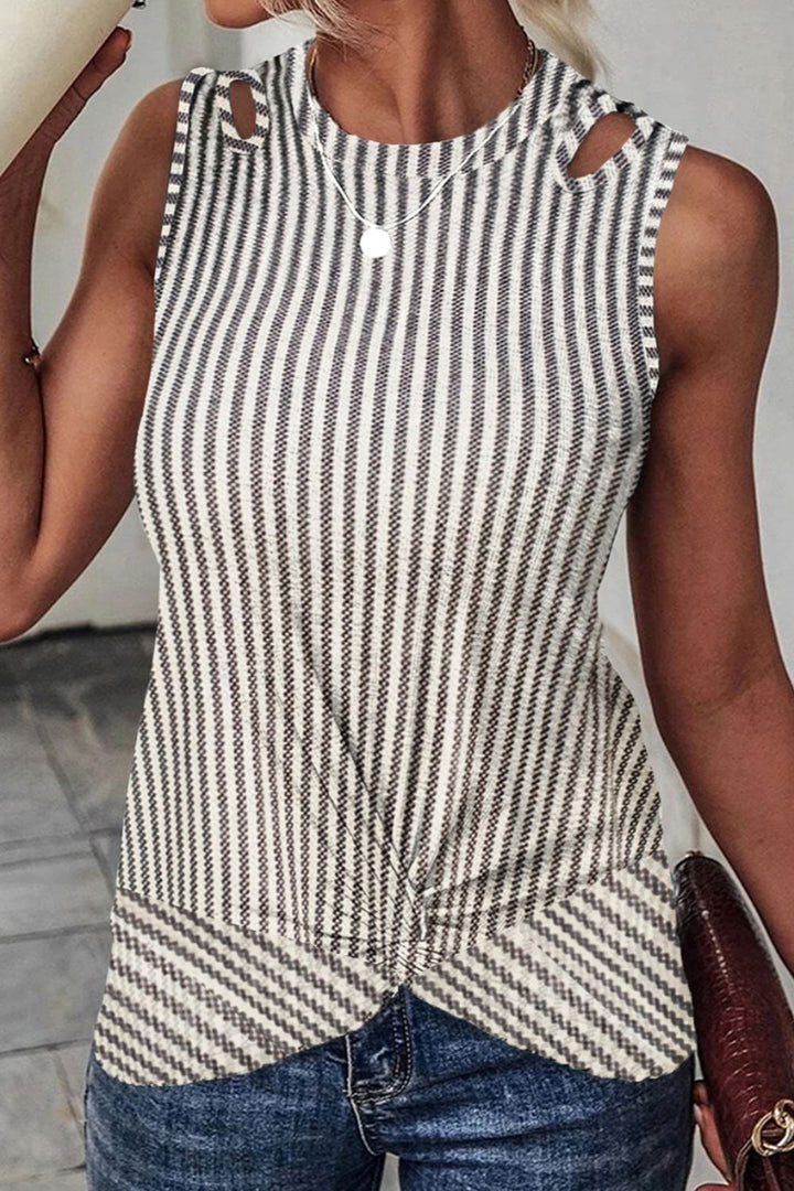 Stilla | Stribet Rund Hals Tank