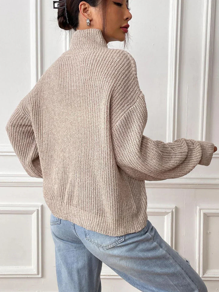 Stilla | Langærmet brusepullover med originalt hjerte-mønster