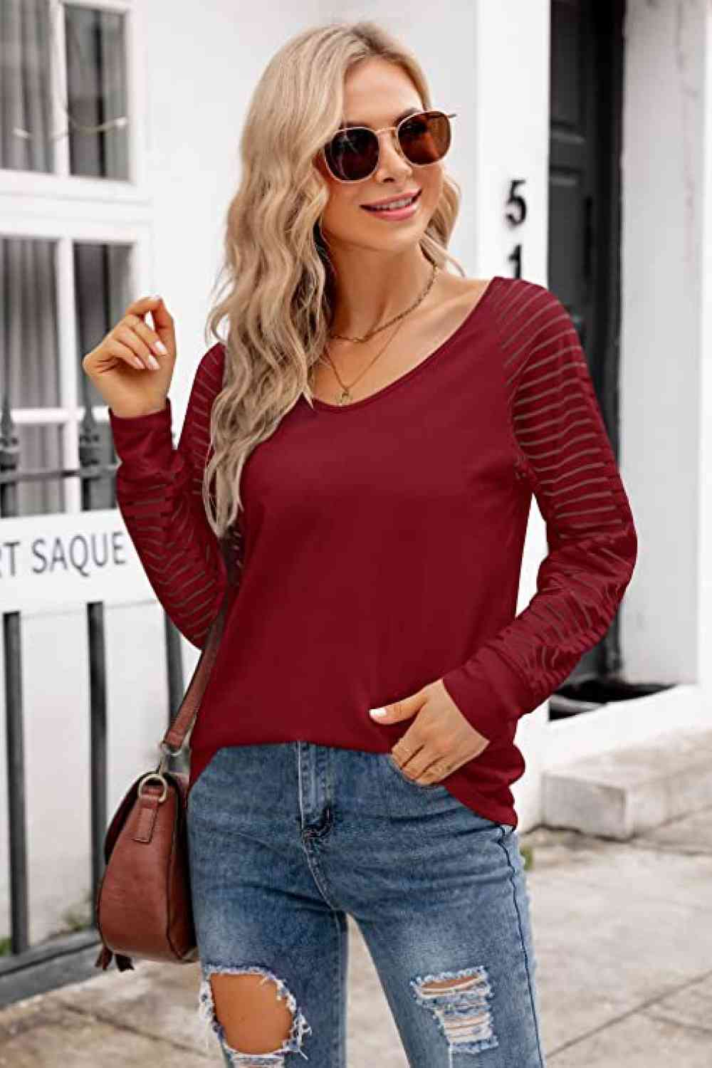 Stilla | Neck Lang Raglan Ærme Top
