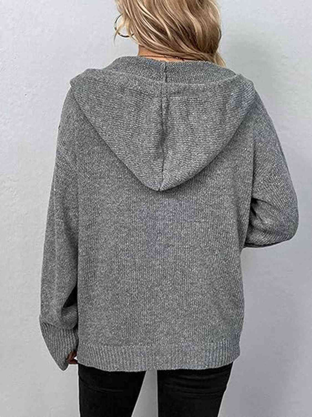 Stilla | Op Snestring Langærmet Hættetrøje Cardigan