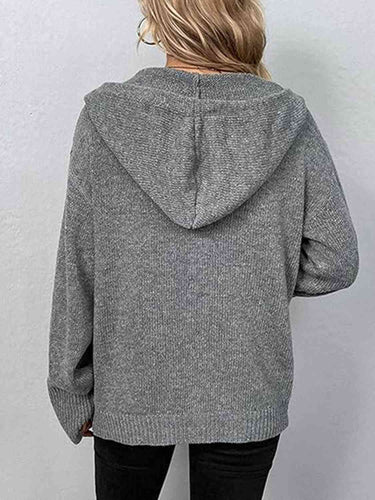 Stilla | Op Snestring Langærmet Hættetrøje Cardigan