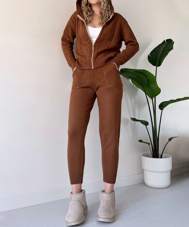 Stilla | 2-delt sæt med cardigan og afslappet jacquard pullovere