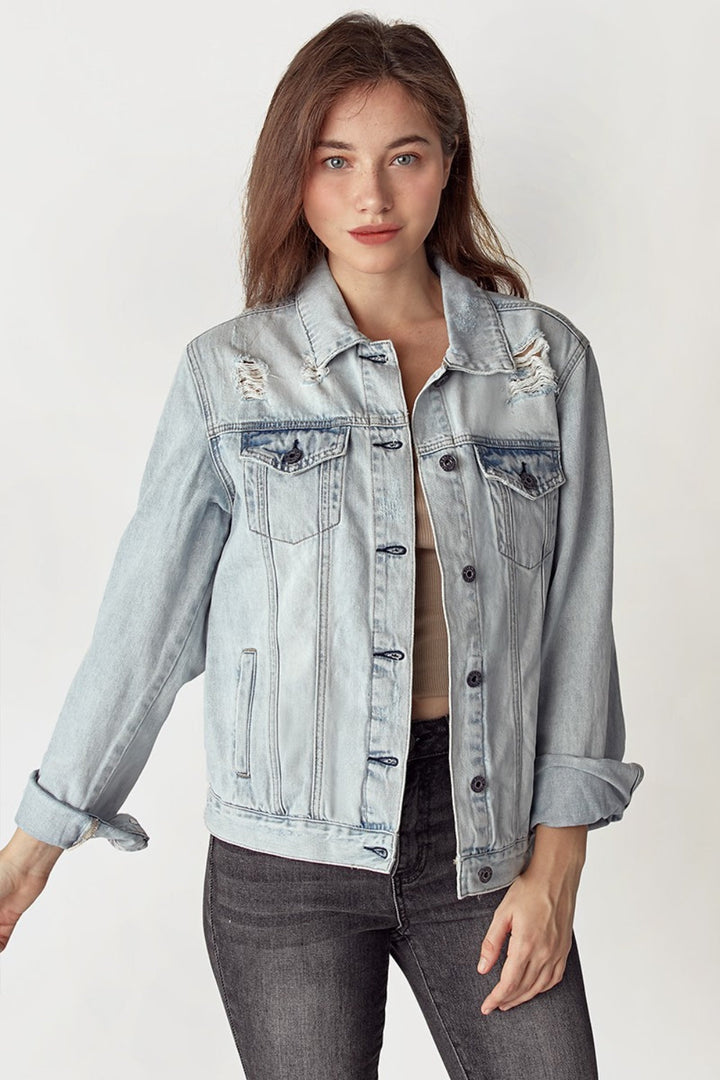 Stilla | Distressed Button up Jakke