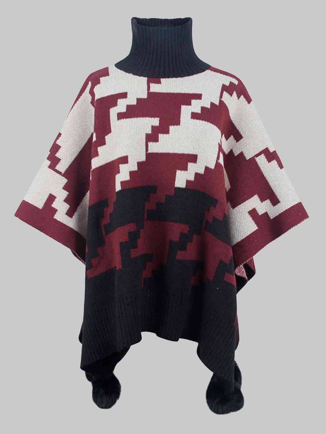Stilla | Pom-pom Trim Poncho