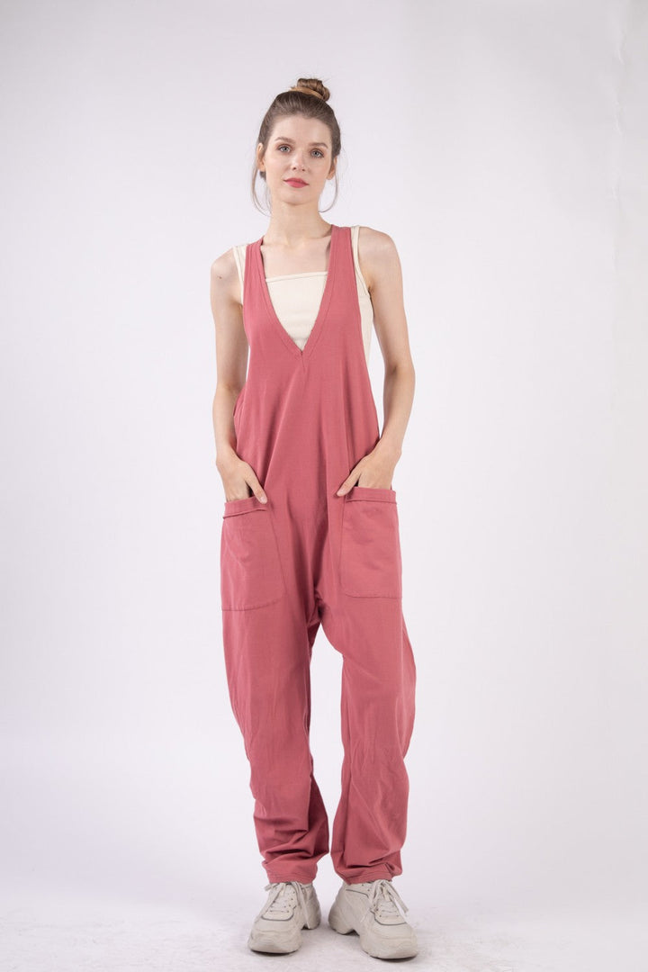 Stilla | J Plunge Ærmeløs Jumpsuit Med Lommer