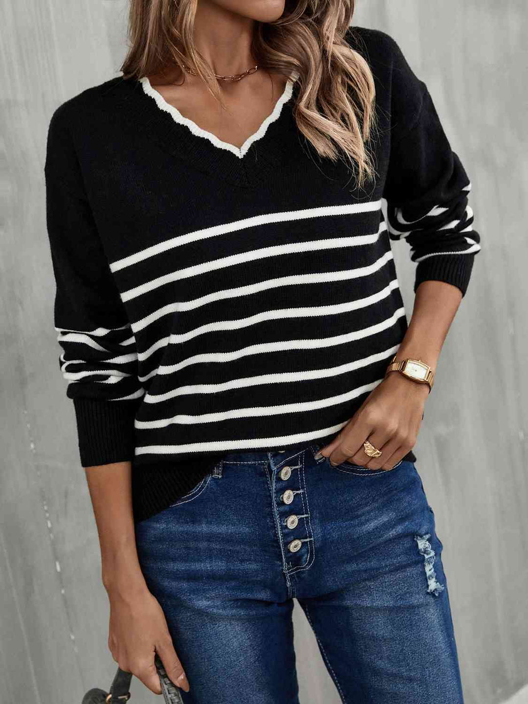 Stilla | V-hals Drop Shoulder Sweater