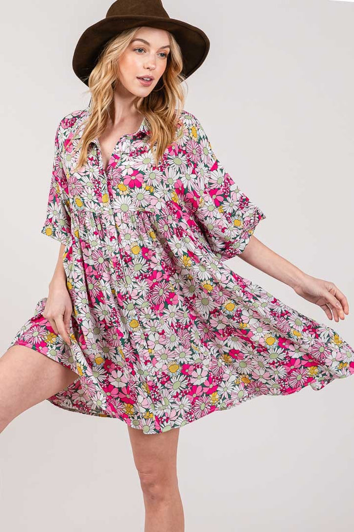 Stilla | FIG Floral Button Down Mini Skjortekjole