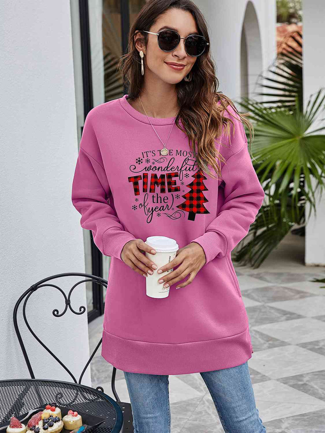 Stilla | Træ Grafik Drop Skulder Sweatshirt
