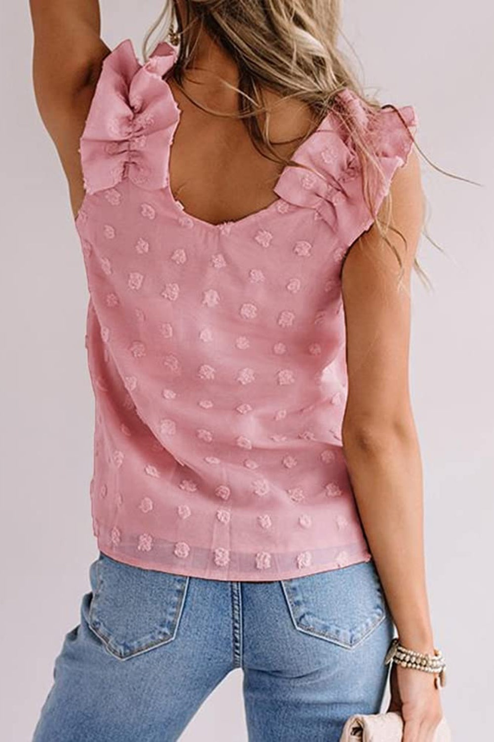 Stilla | Plus Size Swiss Dot V-Hals Tanktop