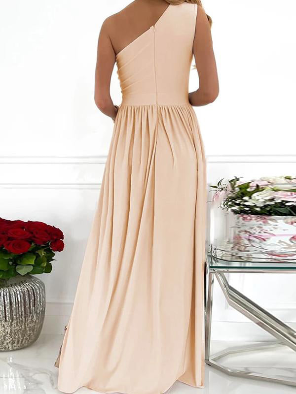 Stilla | En Skulder Side Slids Høj Talje Cocktail Elegante Maternity Kjoler