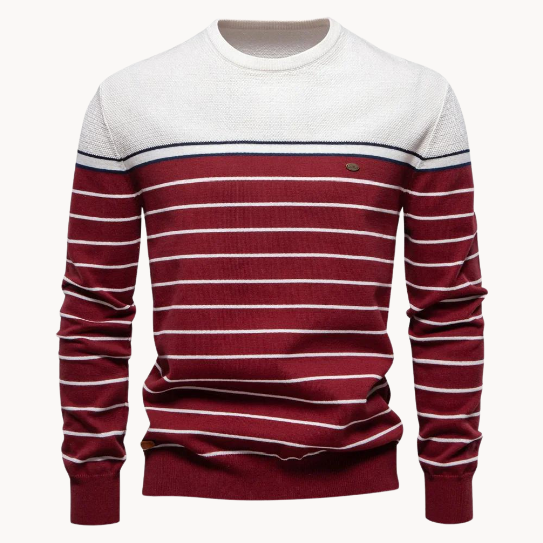 Stilla | Bomulds Sweater med Stribemønster