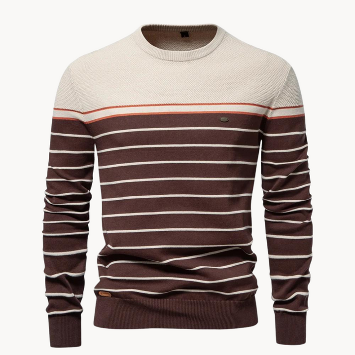 Stilla | Bomulds Sweater med Stribemønster