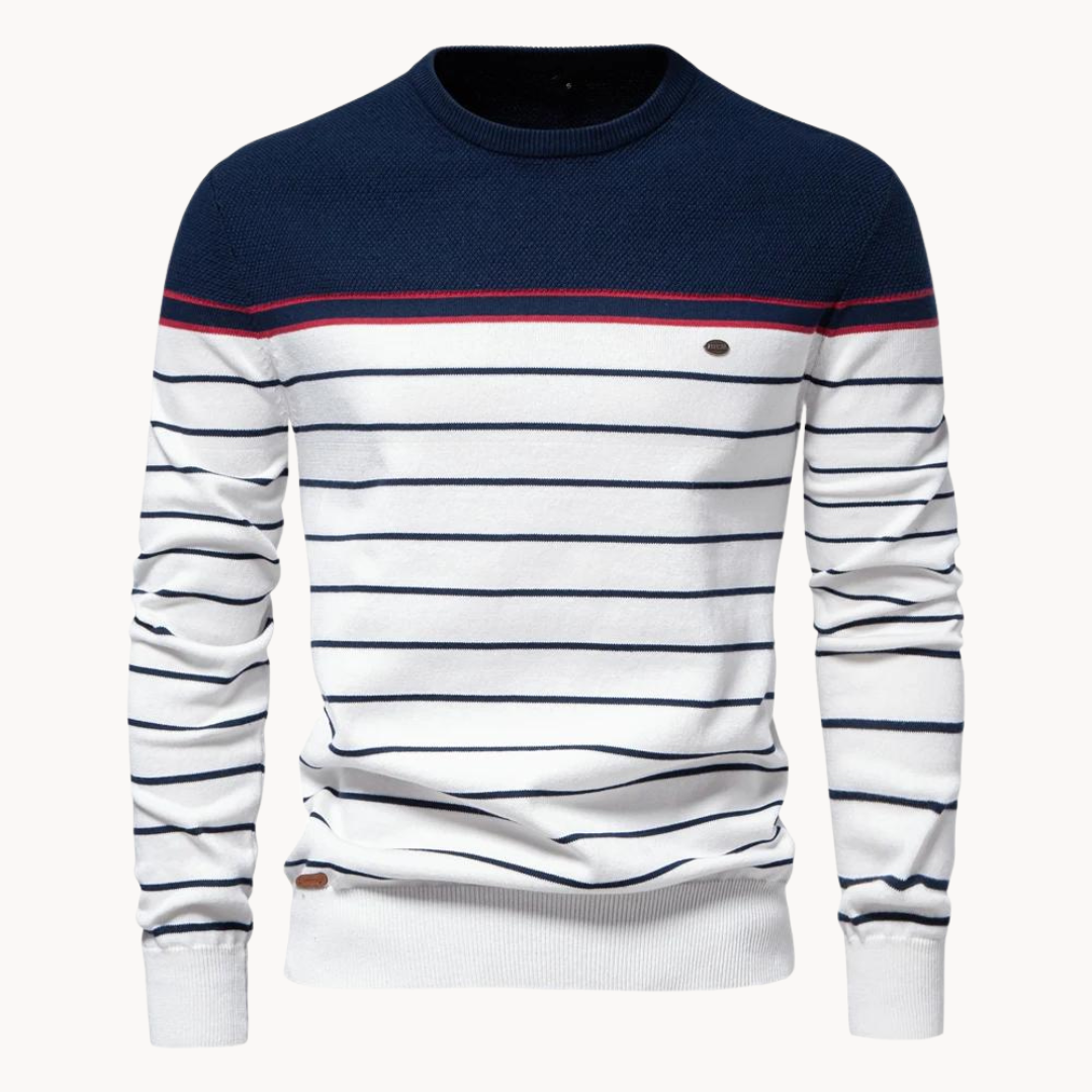 Stilla | Bomulds Sweater med Stribemønster