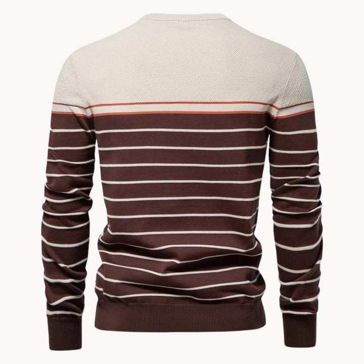 Stilla | Bomulds Sweater med Stribemønster
