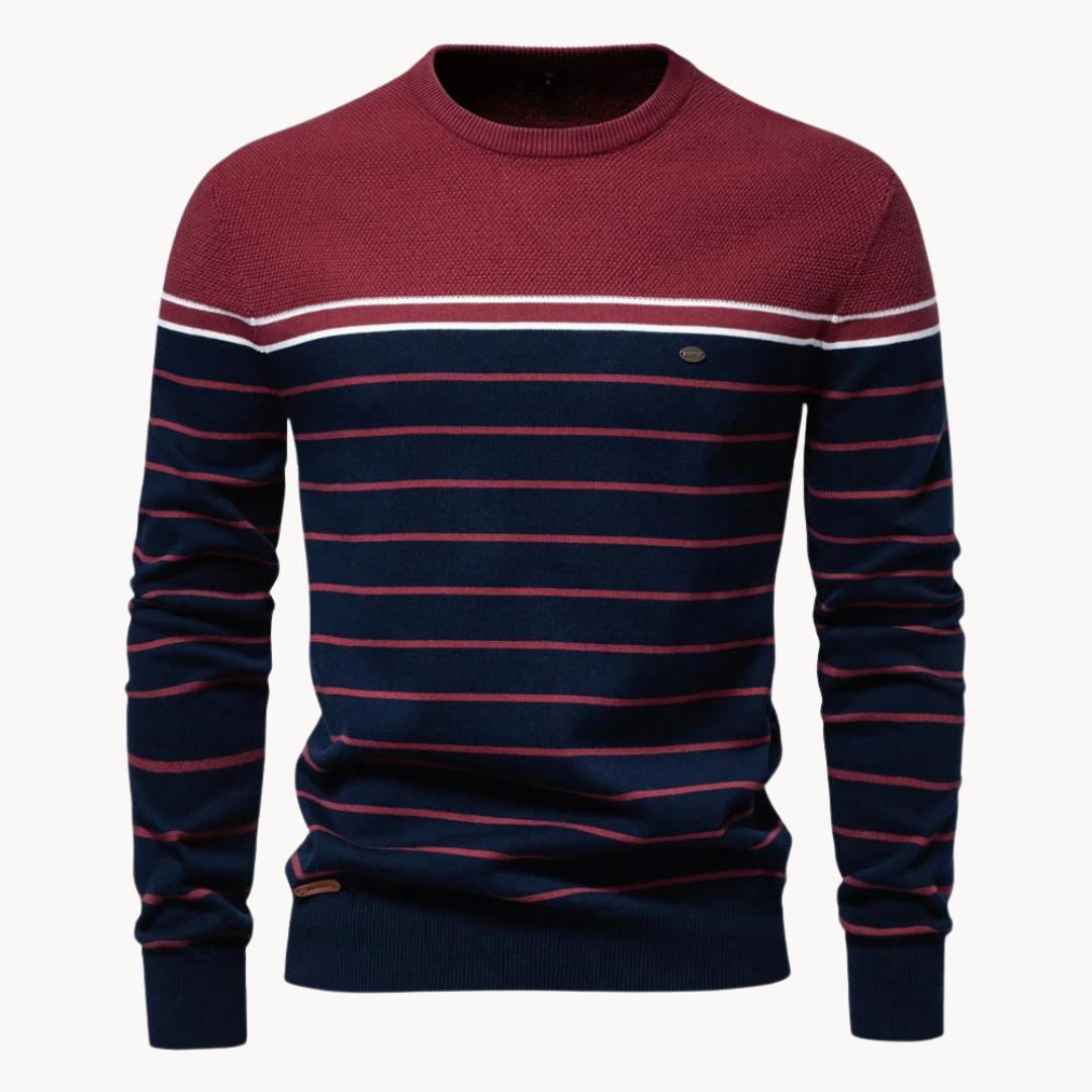 Stilla | Bomulds Sweater med Stribemønster