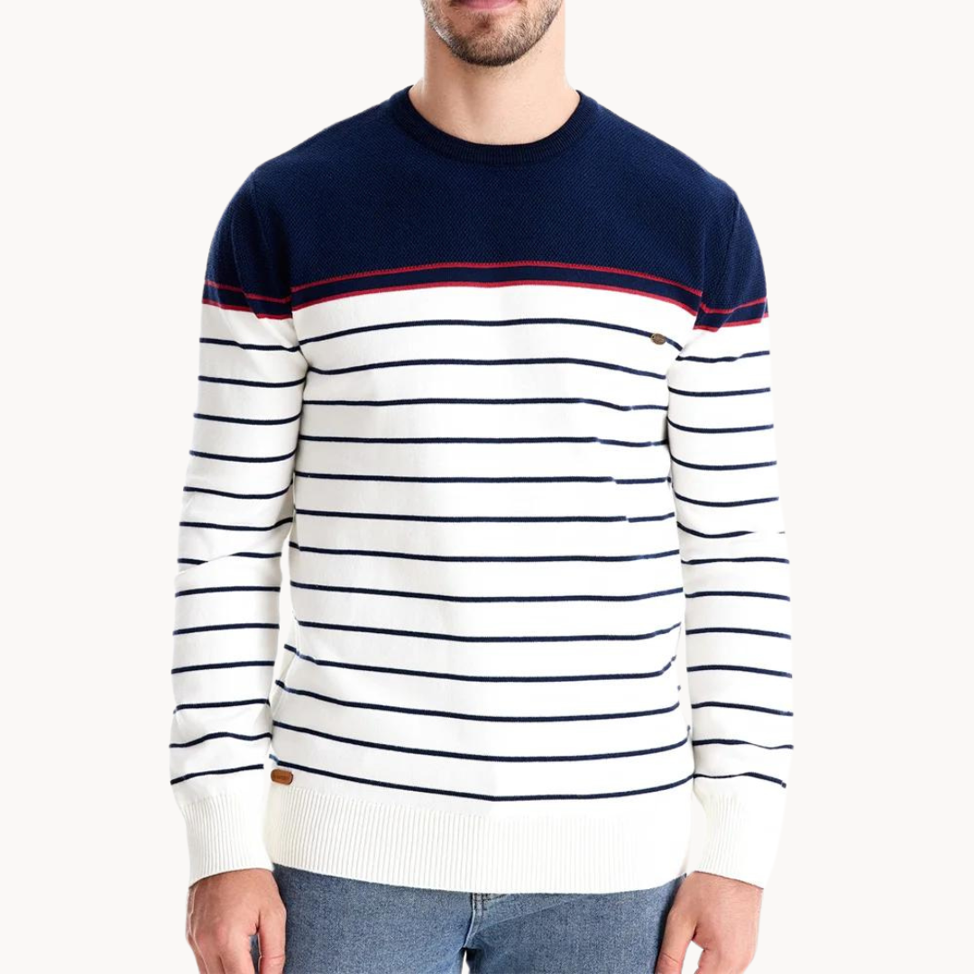 Stilla | Bomulds Sweater med Stribemønster