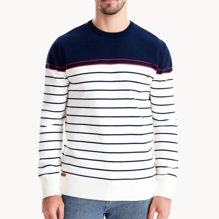 Stilla | Bomulds Sweater med Stribemønster
