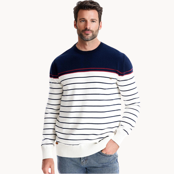Stilla | Bomulds Sweater med Stribemønster